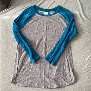 PINK gray baseball style tee
